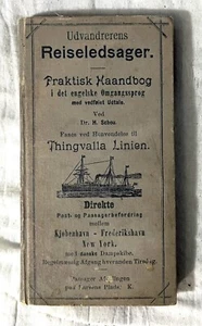 1882 Udvandrerens Reiseledsager Dänisches Reisehandbuch nach USA Original Antik - Bild 1 von 15
