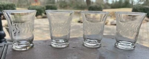 Ätzglas 4er Set Gläser Lorbeerkranz Saft / Cordial - Bild 1 von 8
