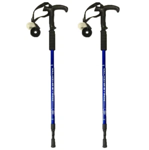 2 x BLAU ANTI-SCHOCK T GRIFF WANDERN VERSTELLBARER STOCK TREKSTÖCKE TY5470 - Bild 1 von 3