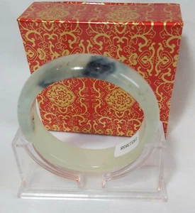 Certified genuine natural black ink Jade Bangle Dia59mm, Width 16mm - Picture 1 of 6
