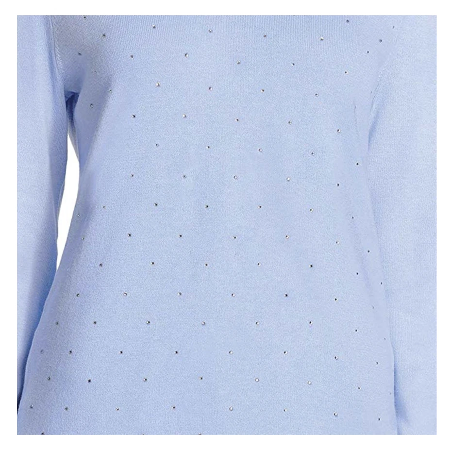 DKNY Jeans Ladies' Rhinestone Embellished Sweater Iconic Blush Size XS