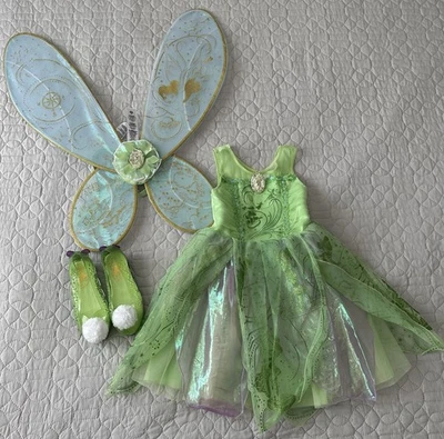 Tinker Bell Castle Collection Costume Size 4 Wings Glows Shoes Complete Toddler - Image 1 of 4