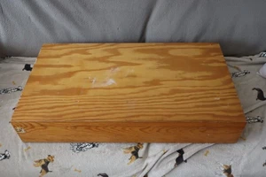 VERY LARGE 2 TRAY WOOD STORAGE BOX WITH SORTED VINTAGE LEGO - Picture 1 of 11