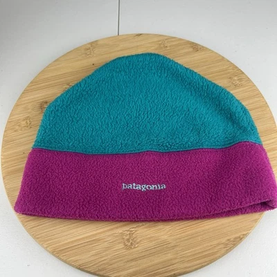 Gorro polar Patagonia Synchilla vintage años 90 talla grande verde azulado fushia EE. UU. Foto 1 de 4