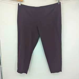 Eileen Fisher Pants Womens 3X Purple Crepe Pull-On Ankle Professional Stretch - Picture 1 of 6