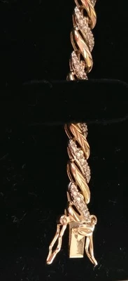 Diamond Bracelet Gold Overlay On Sterling Silver 925 Hallmarked - Image 1 of 4