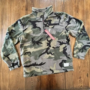 Pullover polar Alpha Industries cremallera cuarto Woodland Camp para hombre mediano nuevo con etiquetas - Imagen 1 de 6