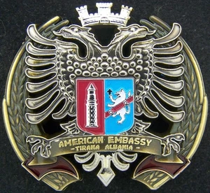 Marine Security Guard Detachment MSG Tirana Albania Challenge Coin - Picture 1 of 2