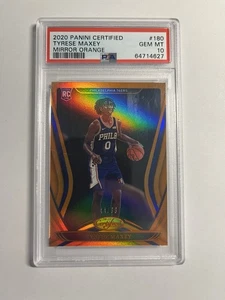 Certificado Panini 2020-21 - Tyrese Maxey #180 espejo naranja/99 (RC) PSA 10 B4 - Imagen 1 de 2