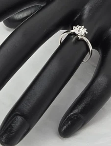 Anello solitario spinello quadrato trasparente oro bianco massiccio 10 kt TG: 6,25 - Foto 1 di 16