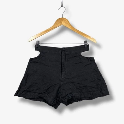 Aiala Womens Black Shorts Cut Out Waist Casual Summer Beachy High Waist Size M - Image 1 of 4