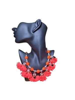 Collar Lilly Pulitzer Naranja Declaración Moda Tendencia Foto 1 de 4