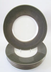 Juego de 6 platos de cena Jaune de porcelana cromada Francia salvia moteada JDM8 - Imagen 1 de 6