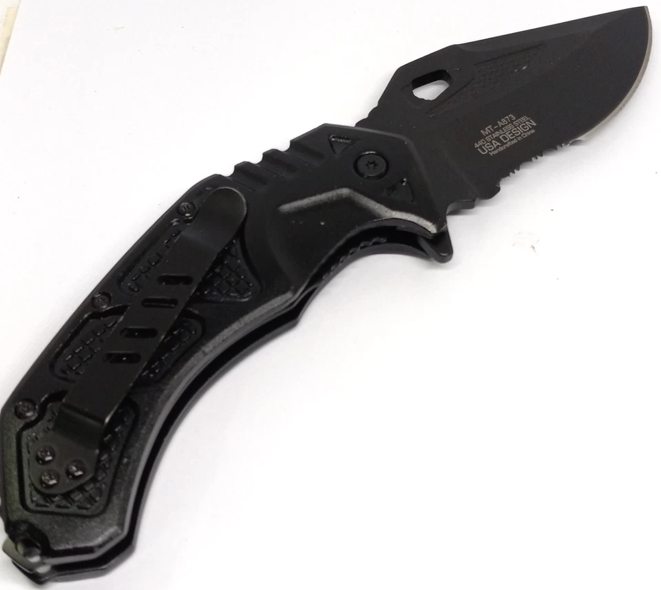 MTech USA Design MT-A873 Black Spring Assisted Folding Knife 5" Closed Ballistic - Image 1 of 4