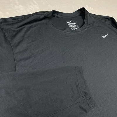 Nueva Camiseta Nike Para Hombres 2XL XXL Negra Manga Larga Dri Fit Entrenamiento Poliéster Foto 1 de 4