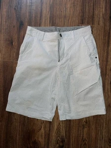 Lululemon Athletica Casual Golf Shorts Striped White Gray Size 32” Seersucker - Picture 1 of 5