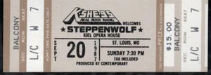 Biglietto unico 1987 Steppenwolf inutilizzato Kiel Opera House St. Louis Missouri - Foto 1 di 3