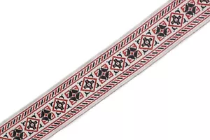 1.10" (28mm) Geometric Jacquard Trim,Sewing Ribbon by the yard or pre-cut - Picture 1 of 7