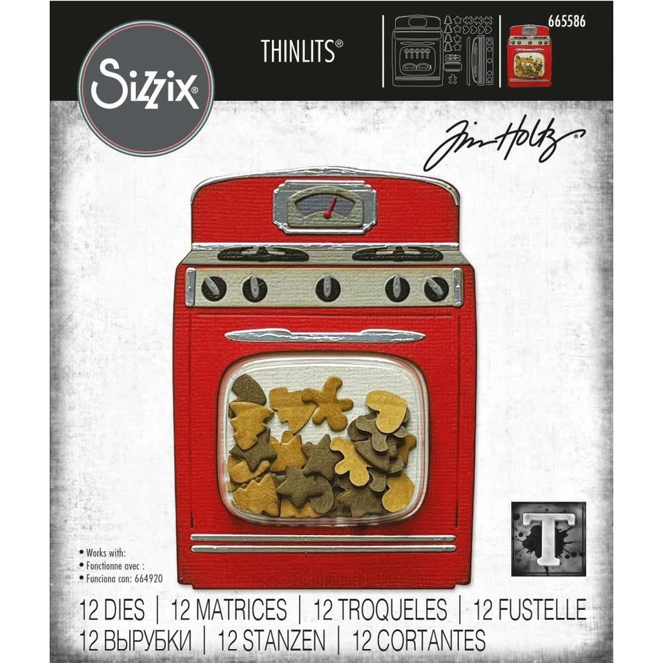 Troqueles de acero de corte Tim Holtz "HORNO RETRO" Sizzix Thinlits 2021 Foto 1 de 1