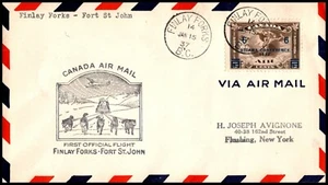 EDSROOM-A45 Canadian First Flight Finlay Forks-Fort St. John 1937 Scotts C4 - Picture 1 of 2