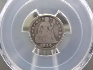 1844 "P" Seated Liberty SILVER Dime 10c PCGS VG10 #395 Very Good ECC&C, Inc. - Picture 1 of 5