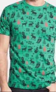Camiseta gráfica de temporada Altru Apparel invierno Navidad, verde, talla M - Imagen 1 de 5