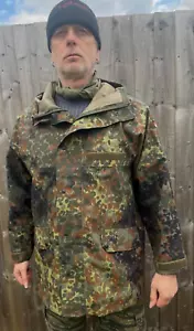 German Army Parka Rain Jacket Flecktarn Camo Sz 48/50 M Combat Smock 96 Dated - Picture 1 of 5