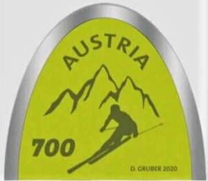 2020 "Austria" Ski Tip, Unusual Stamp made of Ski Plastic and Metal VF/MNH! LOOK - Picture 1 of 1