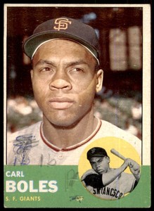 1963 TOPPS CARL BOLES 428 POOR RC BASEBALL SAN FRANCISCO GIANTS