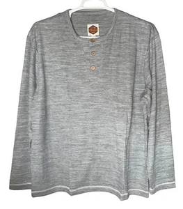 Beste Qualität Vintage EST 1924 langarmes Thermostrickshirt grau Größe XL NEU - Bild 1 von 8