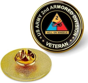 US Army 2nd Armored Division Veteran Tie Suit Shirt Anstecknadel - Gold - Bild 1 von 3