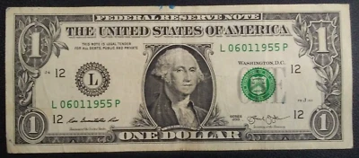 JUNE 1st 1955 Birthday Anniversary Date Note One Dollar Bill Series 2013 - Image 1 of 3