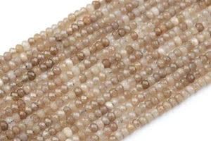 Cuentas sueltas rondelle facetadas AAA de jade marrón de 3x2 mm 13,5" - Imagen 1 de 4