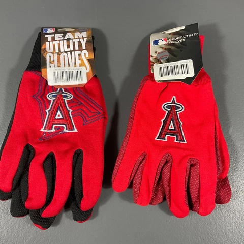 Los Angeles Angels MLB Baseball Sports Utility Gloves Red Team Logo - LOT OF 2 Cover