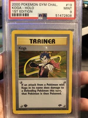 Pokemon PSA 9 1st Edition Gym Challange Koga Trainer Holo 19/132 - Image 1 of 2