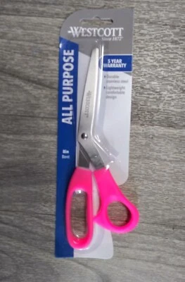 Westcott 8" Pink Breast Cancer Awareness All-Purchase Straight Handle Scissors - Image 1 of 2
