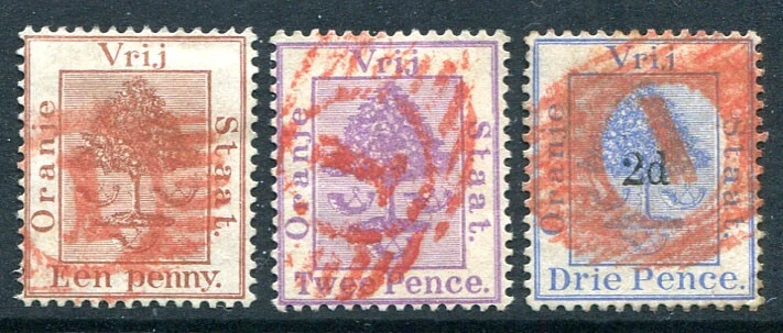 ORANGE FREE STATE: (19569) red “1” numeral postmark/cancels QV - Image 1 of 1