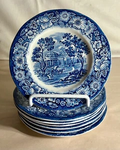 7 Staffordshire Liberty blau 6" Brotteller - Bild 1 von 2