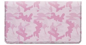 Pink Camo Designer Checkbook Cover, Credit Card Slots & Pen Loop - Picture 1 of 5
