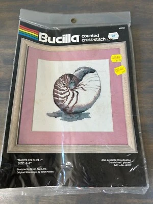 New Vintage Bucilla Cross Stitch Kit Nautilus Shell No. 40257 - Image 1 of 4