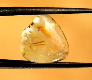 4,90 Karat zertifizierter natürlicher goldener Rutilquarz ausgefallener Cabochon loser Edelstein - Bild 1 von 6