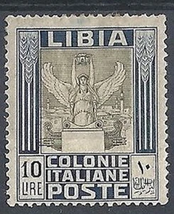1921 LIBIA PITTORICA 10 LIRE MH * - RR8943 - Picture 1 of 1