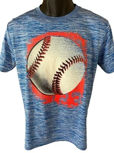 Tek Gear T-Shirt Youth XL Blue Heather Large Baseball Grafik Kurzarm - Bild 1 von 7