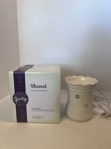 Scentsy Blizzard Wax Melt Warmer Full Size White Snowflake Retired 2010 With Box - Picture 1 of 6