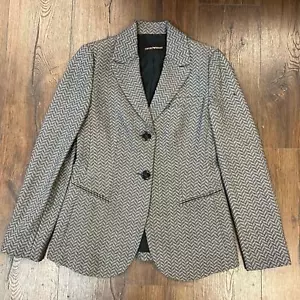 Emporio Armani Gray Chevron virgin wool blazer SZ 42 - Picture 1 of 6