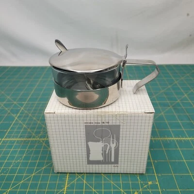 De colección Carlo Giannini Acero Inoxidable/Vidrio Azúcar Con Tapa Italia Con Caja Foto 1 de 4