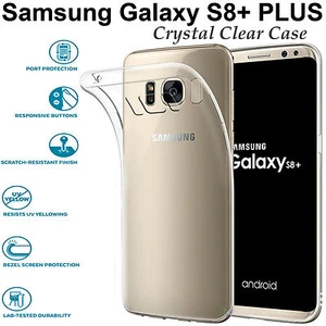 For Samsung Galaxy s8+ PLUS TPU transparent clear bumper cushion back case cover - Picture 1 of 6