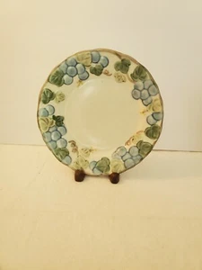 Vintage Metlox Poppytrail geformte blaue Traube Brot & Butter 7,5" handbemalt CA - Bild 1 von 3