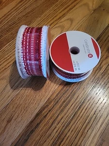 1.5"x30ft Red & White Stripe Taffeta Wired Ribbon by Celebrate It® Christmas 2x - Picture 1 of 4