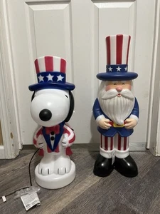 Fourth Of July Cracker Barrel 2025 Uncle Sam And Snoopy Blow Mold - Picture 1 of 1